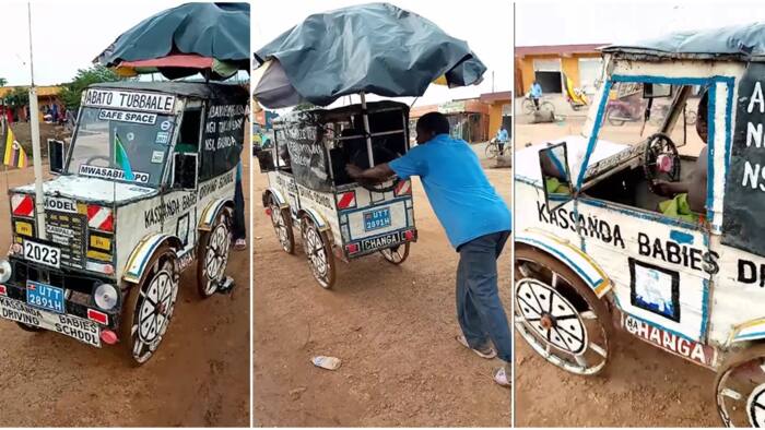 "It's the best": Boy rides in fabricated jeep that has no engine, adult pushes it for him in viral video