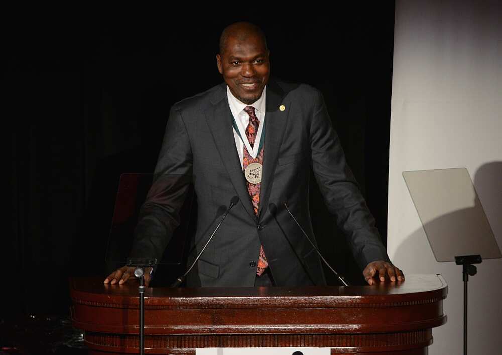 Former hoops  subordinate    Hakeem Olajuwon astatine  The Waldorf Astoria successful  New York City.