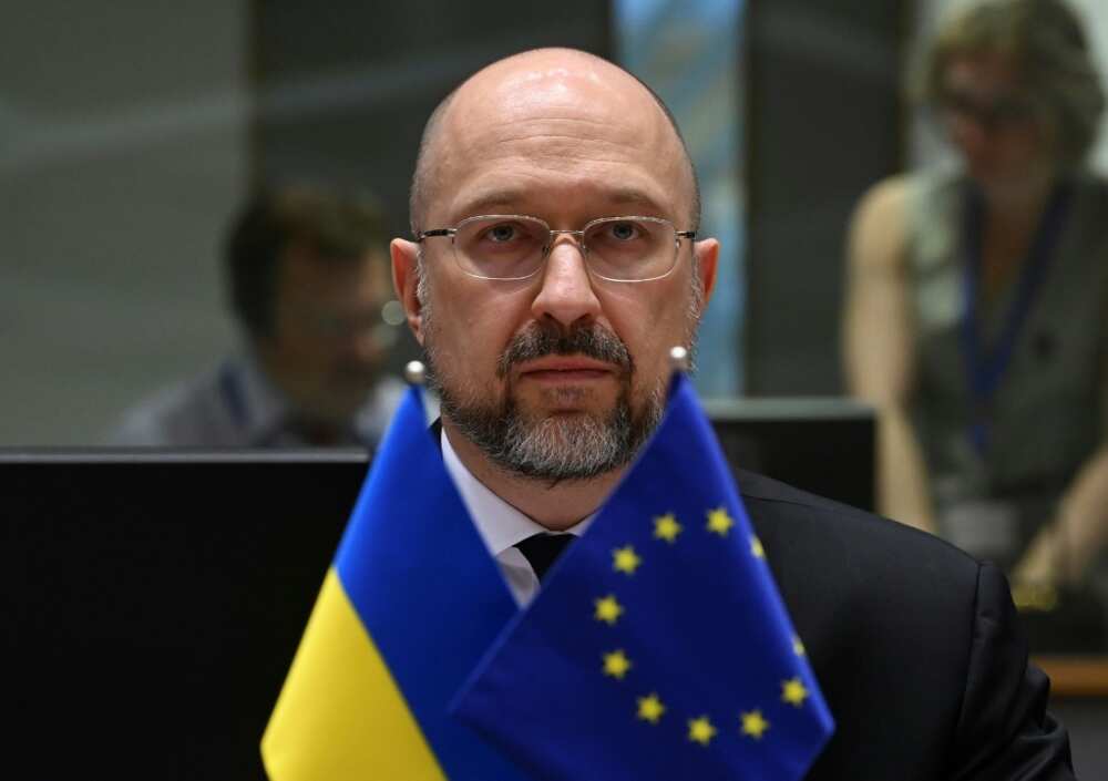 Ukraine PM Denys Shmygal was in Brussels for the EU announcement of a further 500 million euros in aid