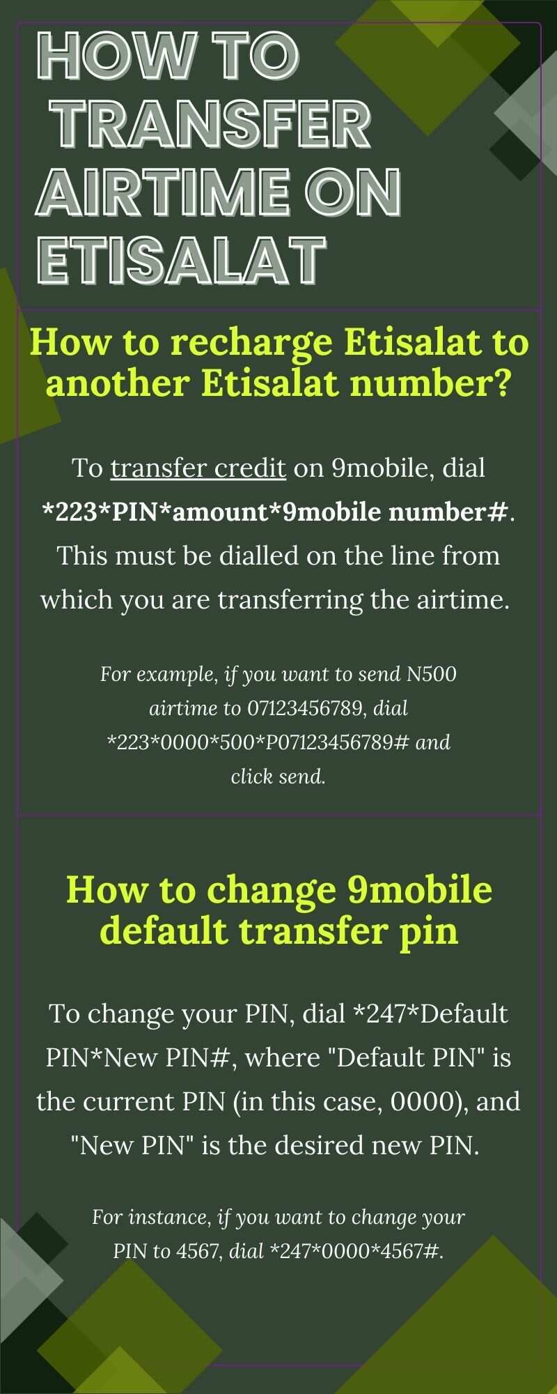 How to transfer airtime on Etisalat (9Mobile)