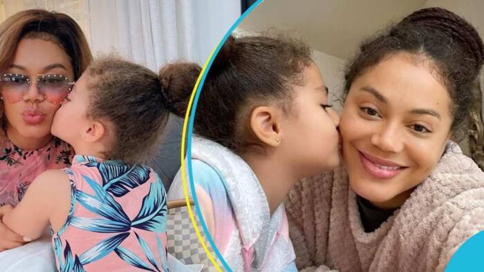 Nadia Buari posts upclose side view of her daughter, many gush over her eyelashes, curly hair and smooth skin