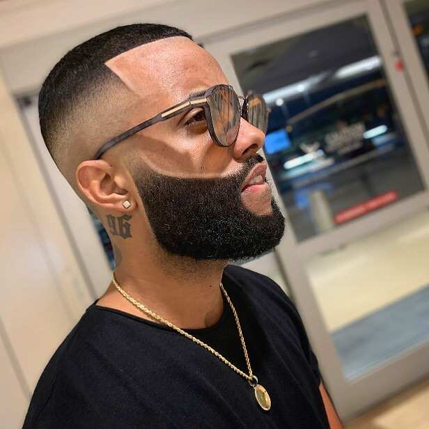 bald fade with beard