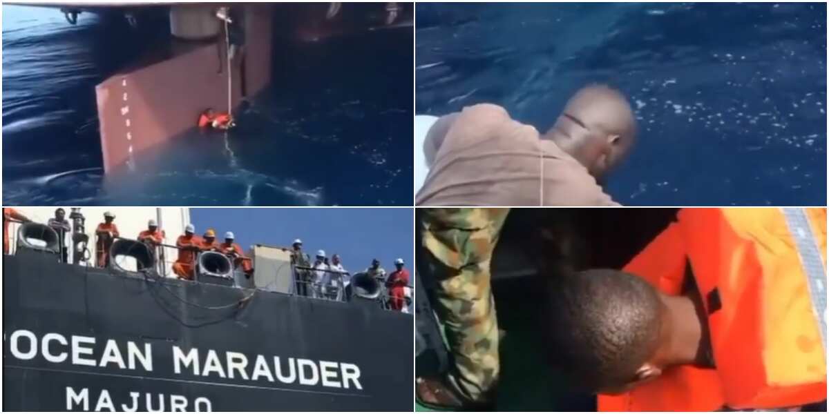 Video captures moment Nigerian men trying to leave country illegally were rescued at sea, many react