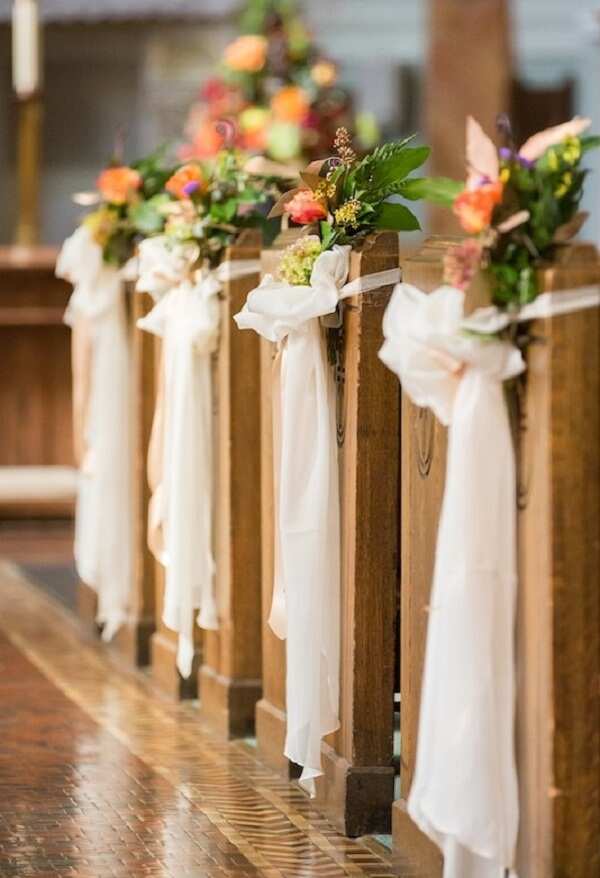 Church decoration with flowers