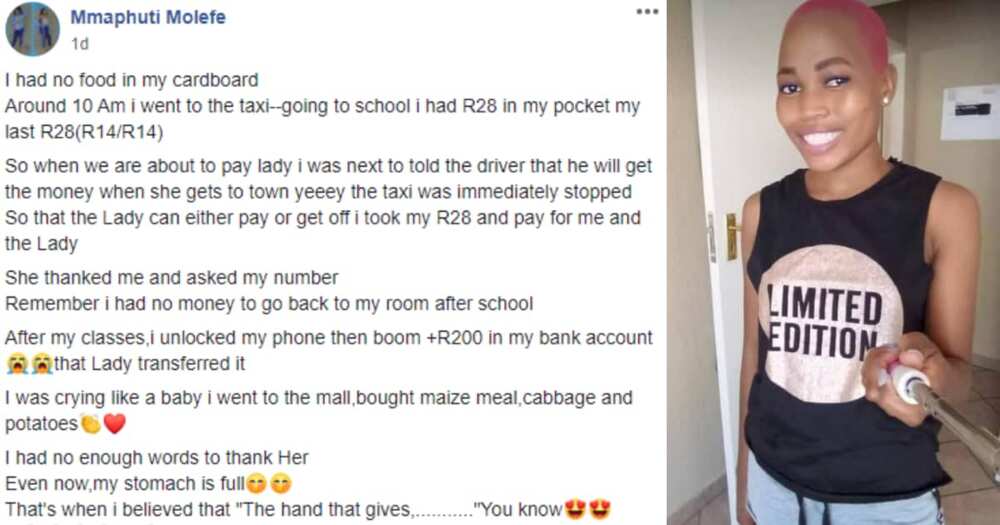 SA lady gives her last R28 to a stranger and ends up richly rewarded