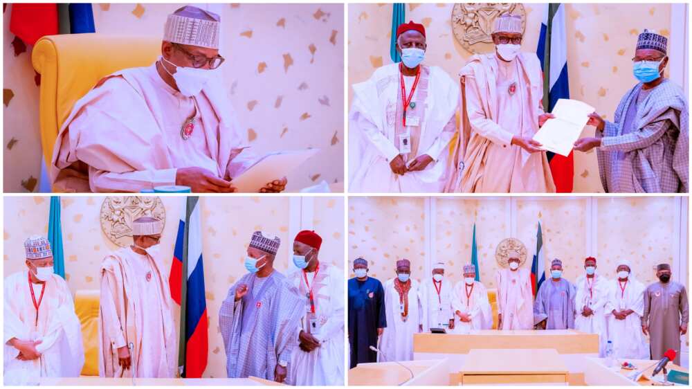 Photos: Katsina Elders, Masari Meet Buhari over rising insecurity