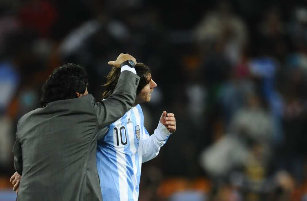 Diego Maradona and Messi