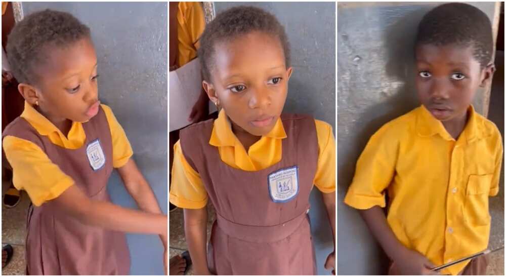 Photos of a school children in uniform.