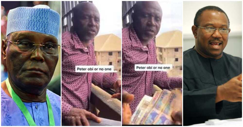 Peter Obi latest news, Atiku latest news, Tinubu ltest news, 2023 general elections, man retrieves cash from dad