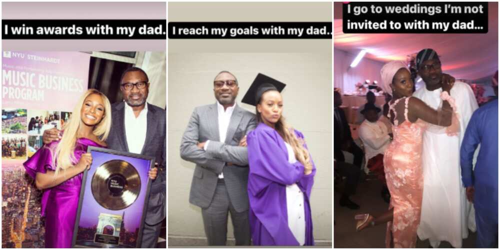 DJ Cuppy's dad is always present for her important wins