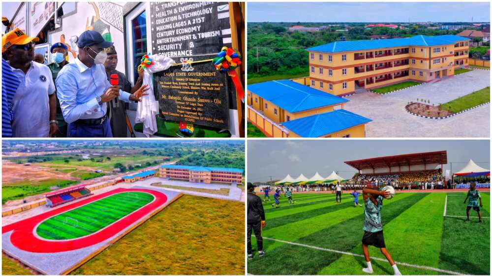 Football Stadium, 18-Classroom Block, Studio: Features and Photos of New School Built by Lagos Governor Babajide Sanwo-Olu