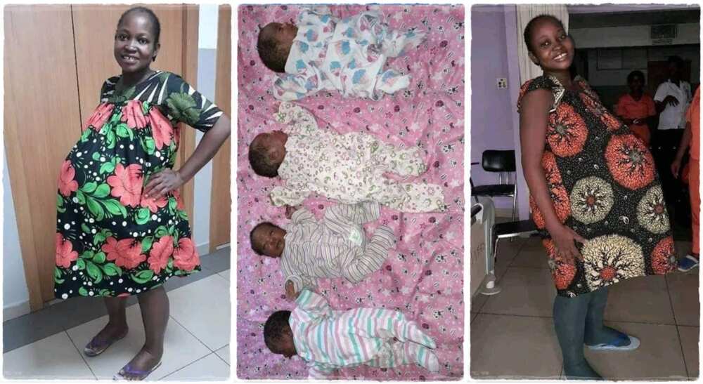Woman welcomes quadruplets after 9 years.
