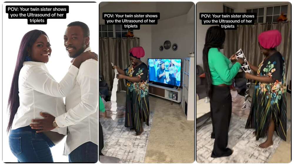 Nigerian Lady Gives Her Twin Sister Scan Showing She is Expecting ...