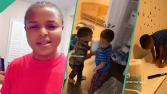 "Check on your kids when they go silent": Worried mum cries out after catching twin sons making mess