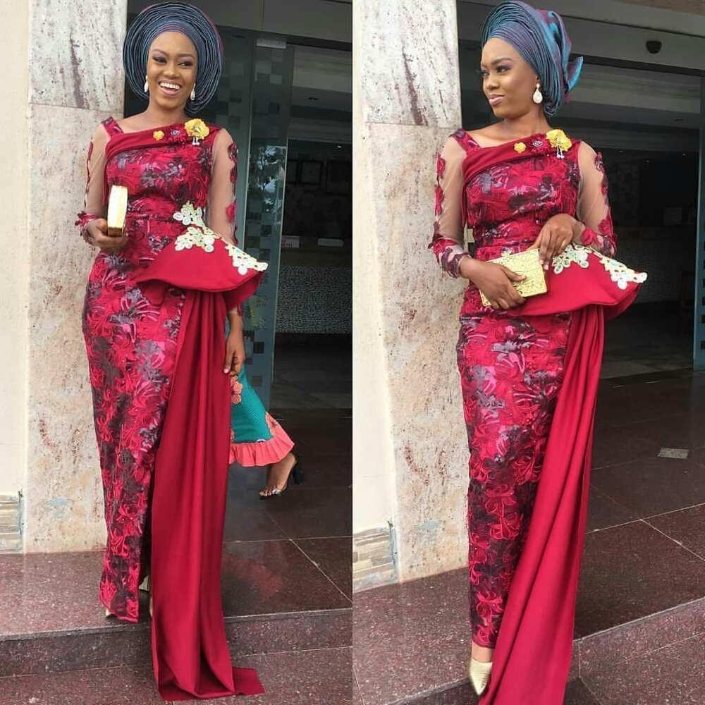 Latest Red Lace Asoebi Styles 2022