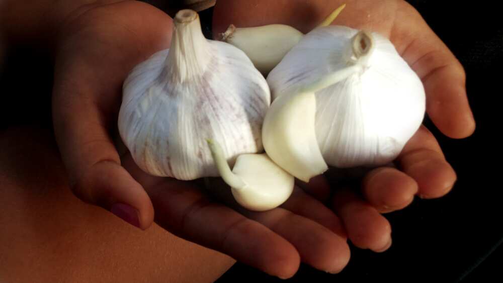 Eating a clove of garlic