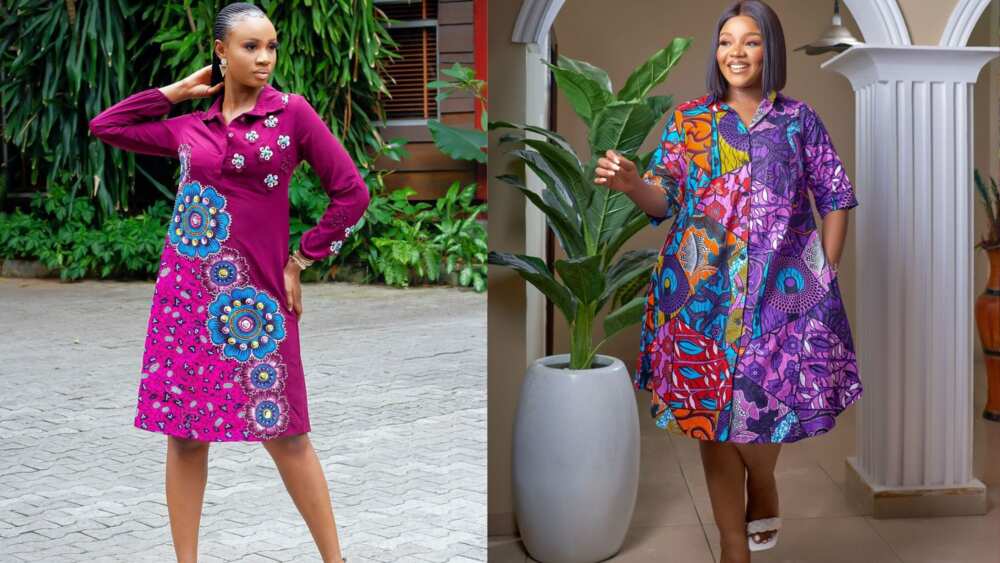 Long Ankara shirt dresses Long Ankara shirt dresses