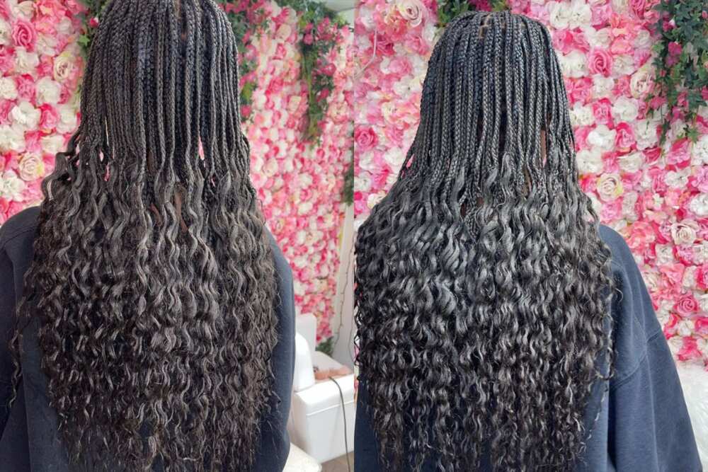 goddess braids with curls