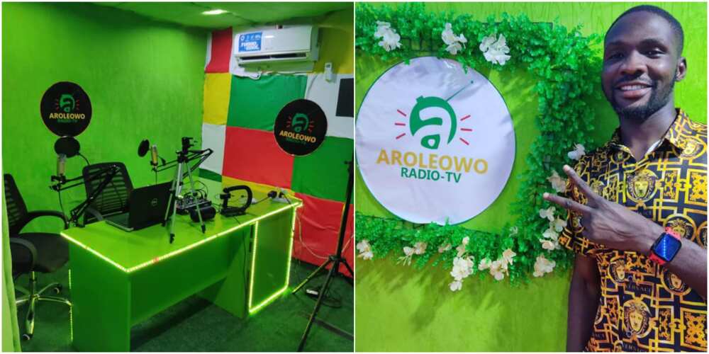 This is awesome: Many react as Nigerian man commissions his 1-room radio-TV station, shares photos