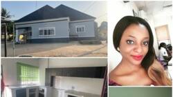 Nigerian lady makes it big, builds house for parents, reveals how she made money, photos of mansion go viral