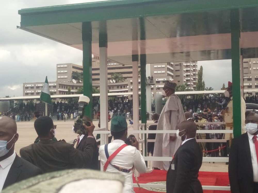 Buhari inspects parade