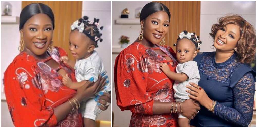 Mercy Johnson and goddaughter.