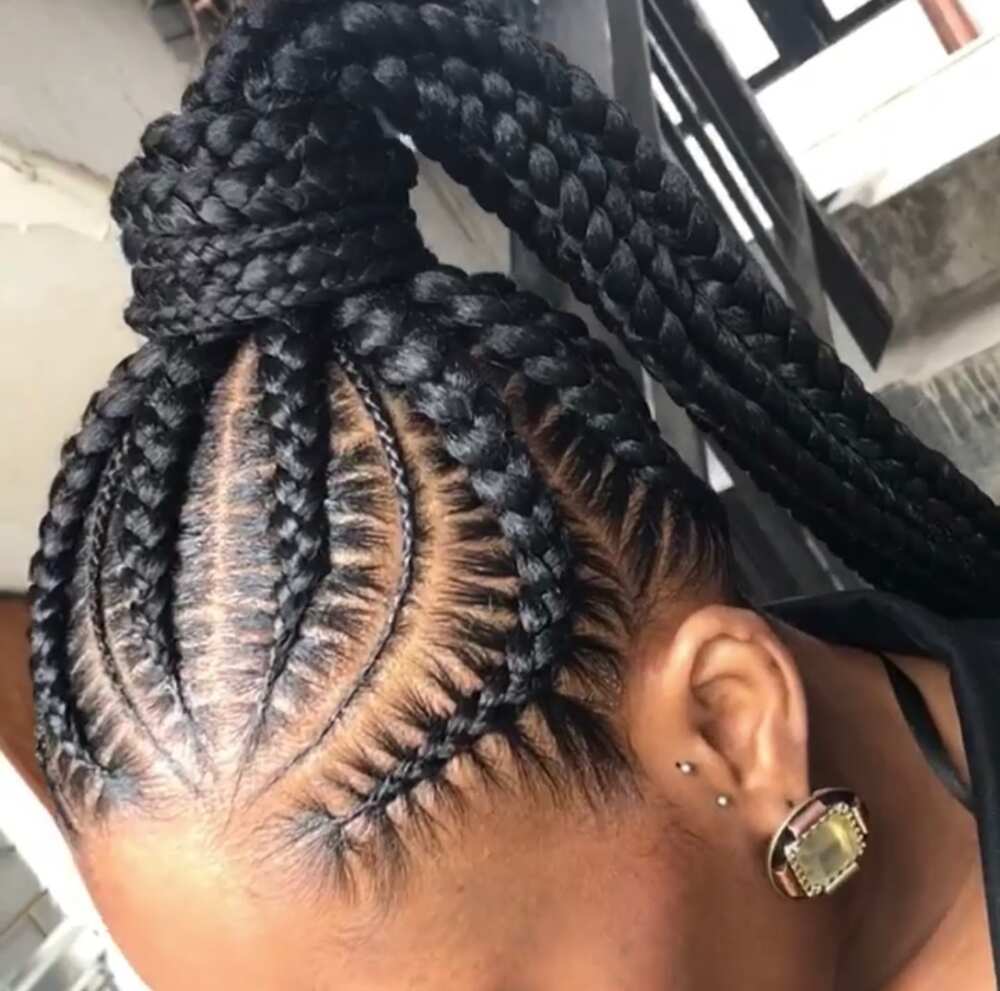 Ghana braids ponytail