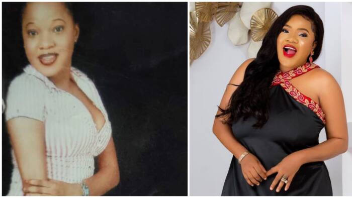 "You've always been pretty": Toyin Abraham digs up old photo from her 'sisi' days, hilarious eyebrows sighted
