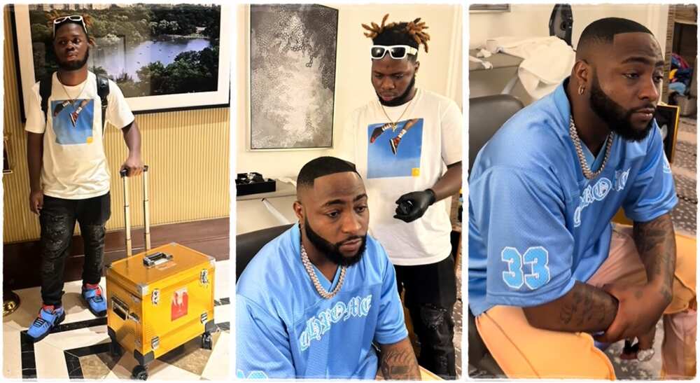 Barber who gave Davido a haircut celebrates.