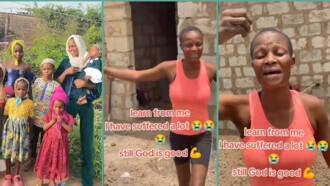 "1 room and toilet": Nigerian woman with 6 children builds small house for family, video inspires many