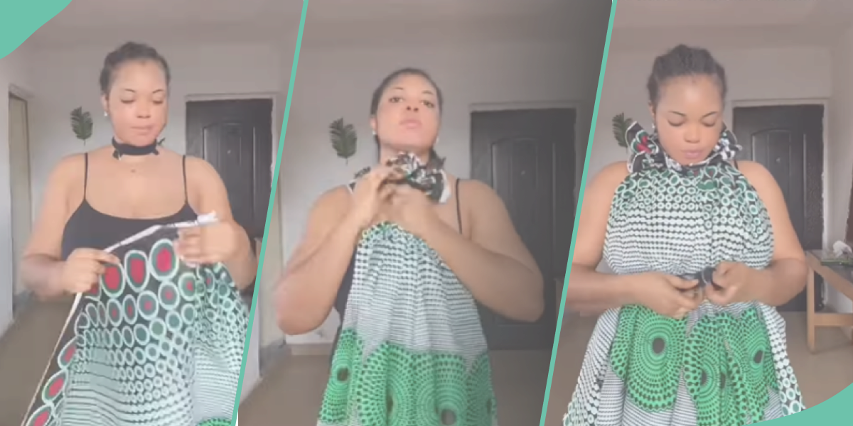 See how a lady created a dress without sewing it (video)