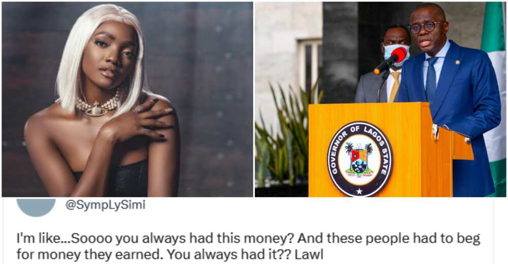 Simi reacts to Lagos pension funds.