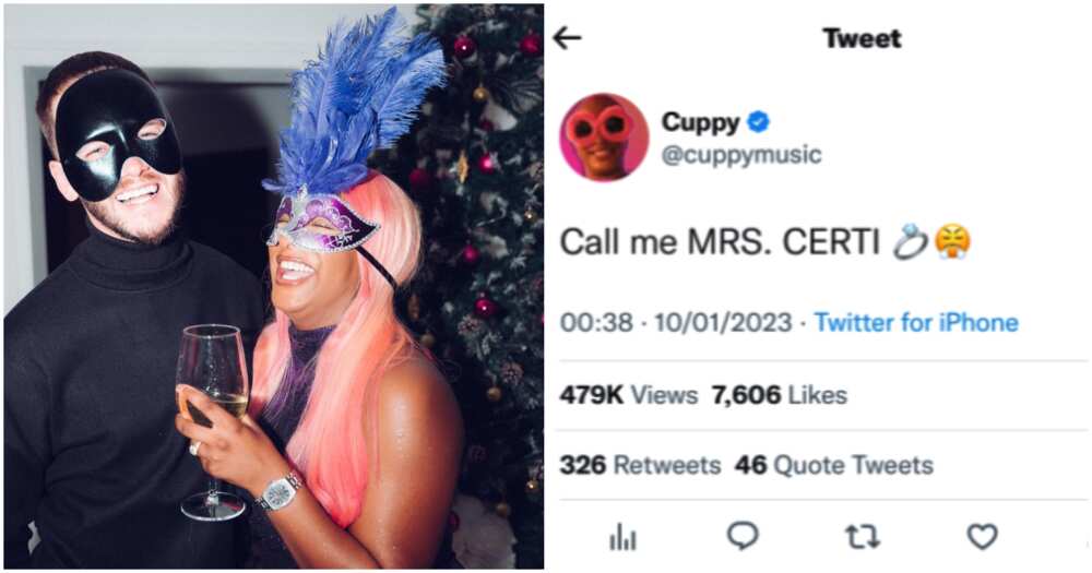 DJ Cuppy asks fans to call her Mrs Certi. DJ Cuppy asks fans to call her Mrs Certi.