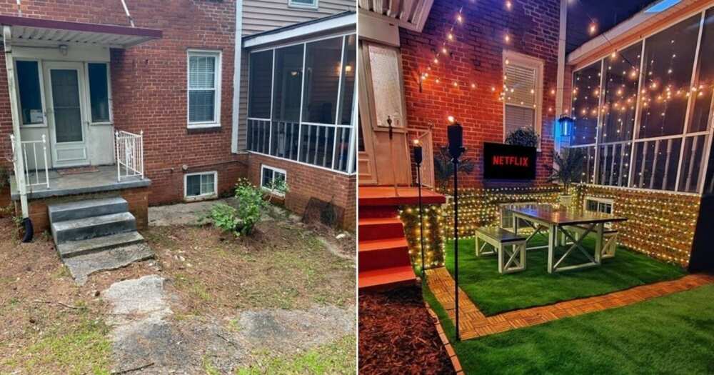 Man revamps backyard in 3 weeks, turns it into entertainment area