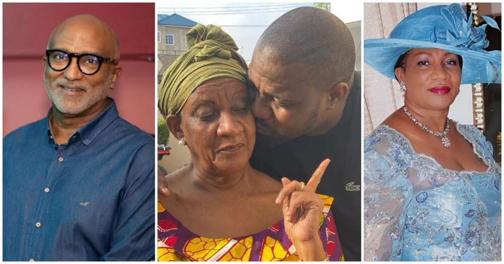 Uncle (right) and aunt (left) of John Dumelo and Mother of John Dumelo (middle)