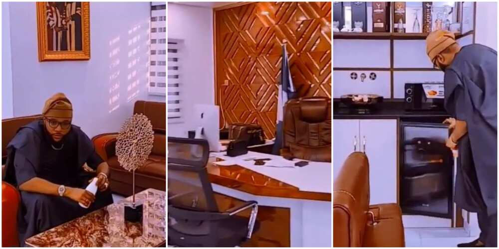 Nigerian big boy E-Money shows off his luxurious office in new video