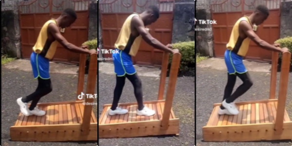 “We Have Everything in Africa”: Young Man Innovates Beautiful Wooden Fitness Machine