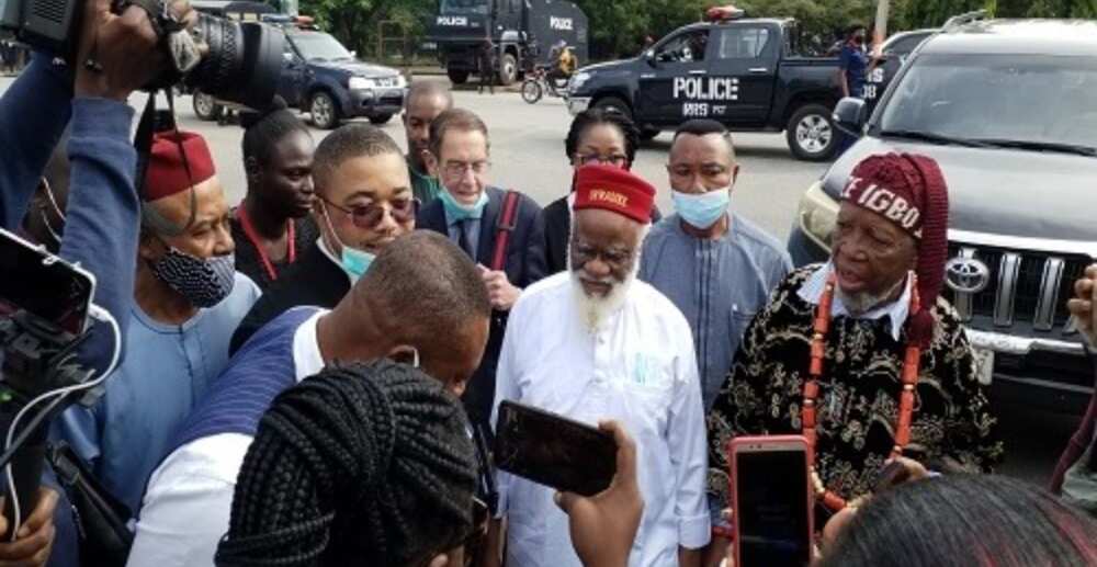 Photos as former governors arrives for Nnamdi Kanu's trial