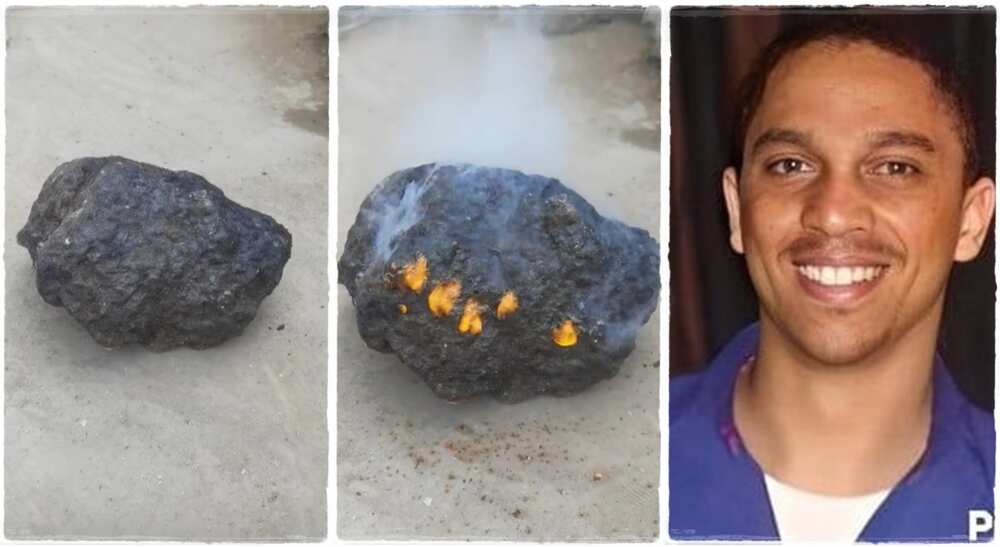 Man shares video of rare black stone that could ignite fire.