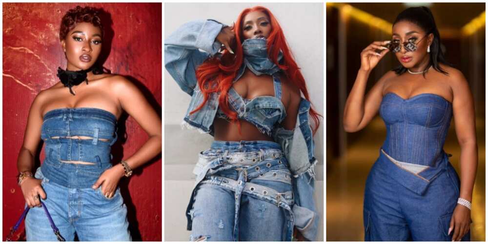 Denim on denim outfits rocked by some female Nigerian celebrities