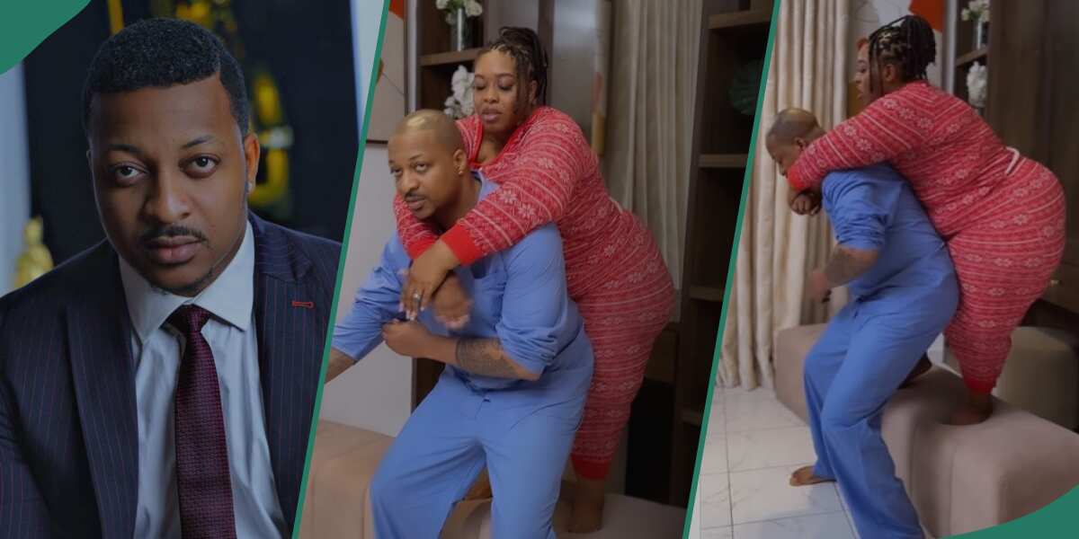 Watch video as actor IK Ogbonna carries heavy-weight actress on set