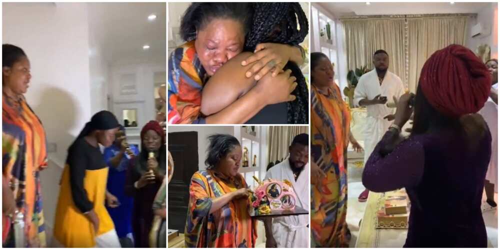 Sweet moment Toyin Abraham was surprised at her house with live birthday performance by gospel singer Alaseyori