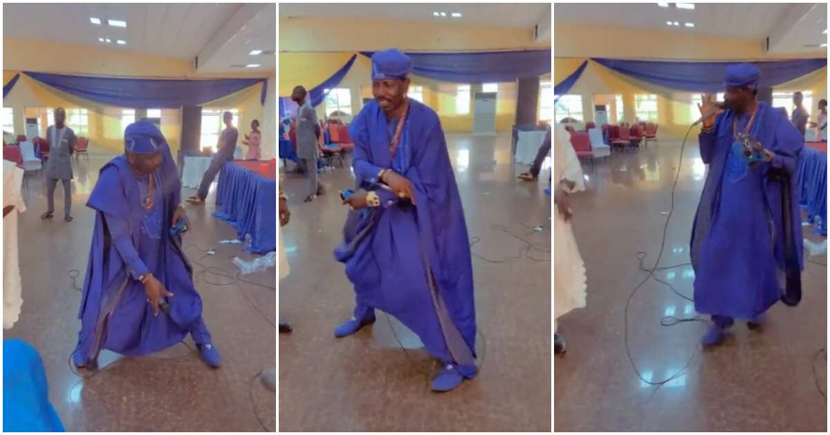 Viral video of a NIgerian dad in blue performing like KSA causes a stir online