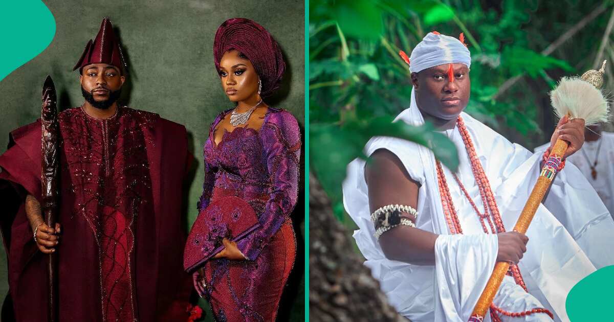 Chivido: See how man asked for Ooni of Ife to be recalled over his actions at Davido's wedding