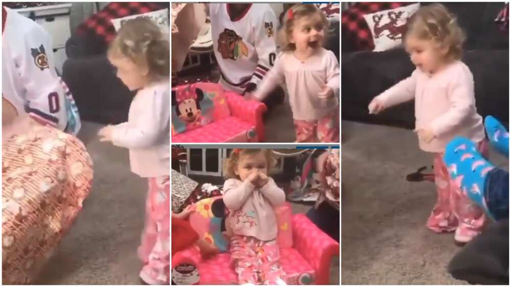 She also said thank you after receiving the gift. She also said thank you after receiving the gift.