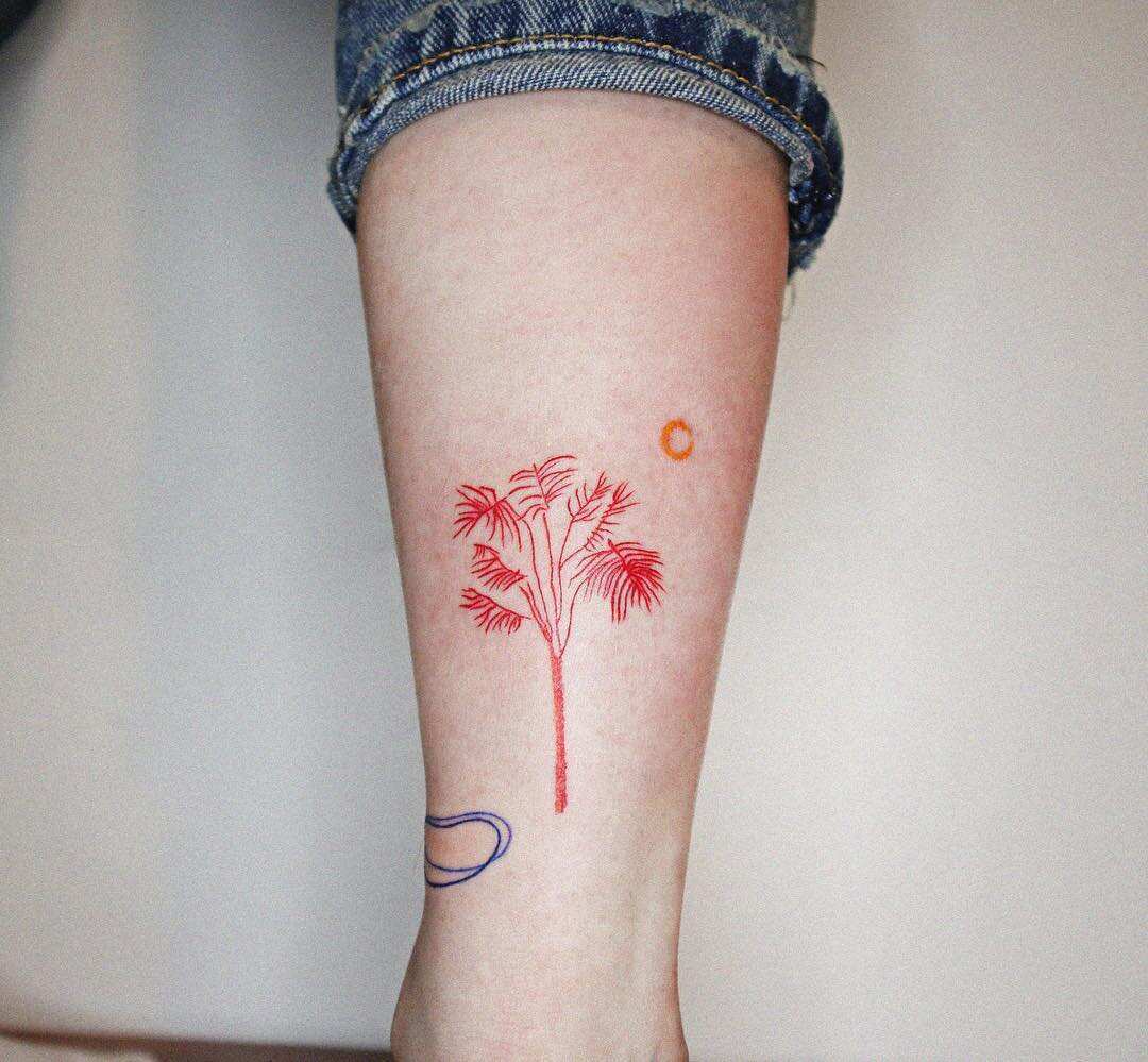 Red Brush Tree Graphic tattoo by Roony  Best Tattoo Ideas Gallery