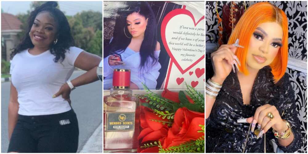 For the love of Bobrisky: Lady names perfume collection after him, sends Valentine's day package