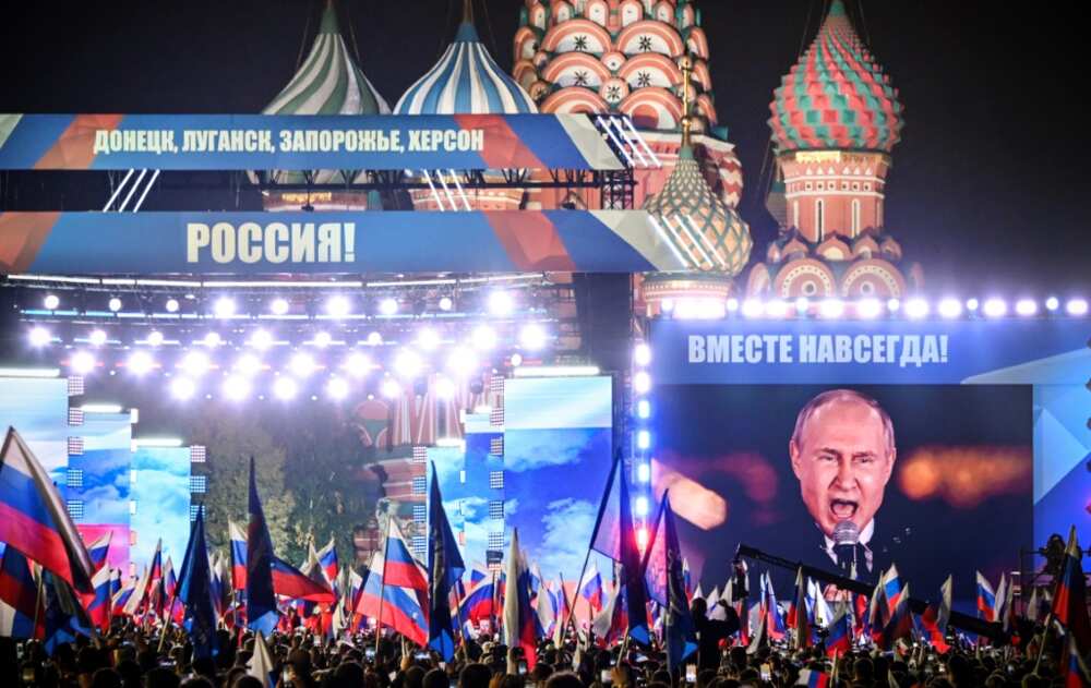 Russian President Vladimir Putin tells a Red Square concert celebrating the annexation of four Ukrainian regions 'Victory will be ours'