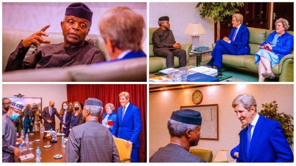 Yemi Osinbajo, John Kerry, US Enviy, Climate Change, Presidential Villa, Federal Government, Muhammadu Buhari