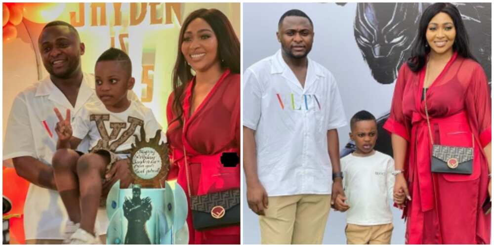 Ex Couple Ubi Franklin And Lilian Esoro Pose With Their Son Jayden On His 5th Birthday Legit Ng